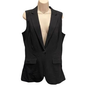 Candies Black Collared One Button Sleeveless Vest